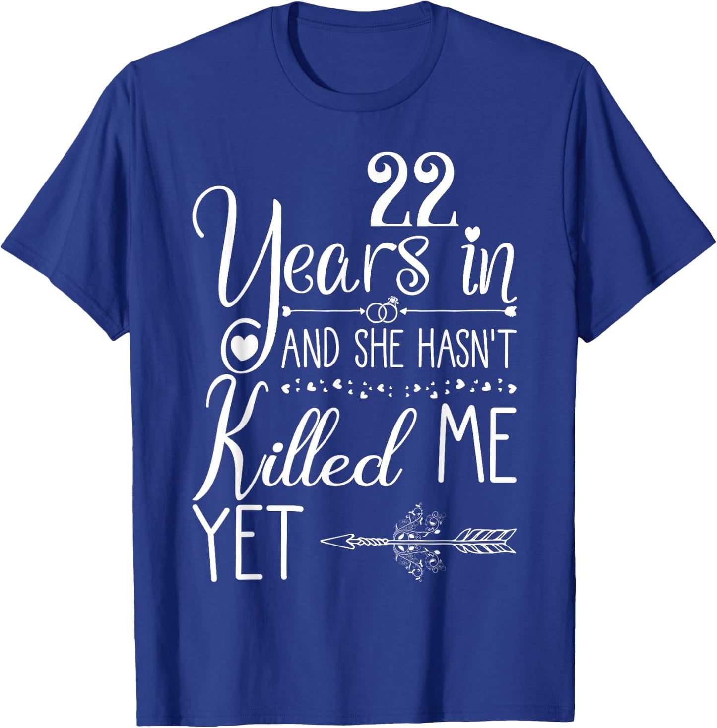 22nd Wedding Anniversary Couple 22 Years of Marriage T-Shirt - T-Shirt | Royal