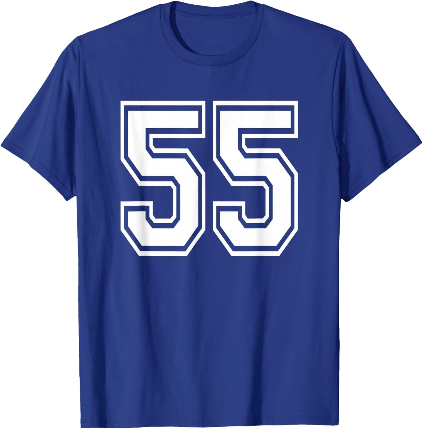 Number 55 Birthday Varsity Sports Team Jersey T-Shirt - T-Shirt | Royal