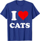 I Heart Cats I Love Cats T-Shirt - T-Shirt | Royal