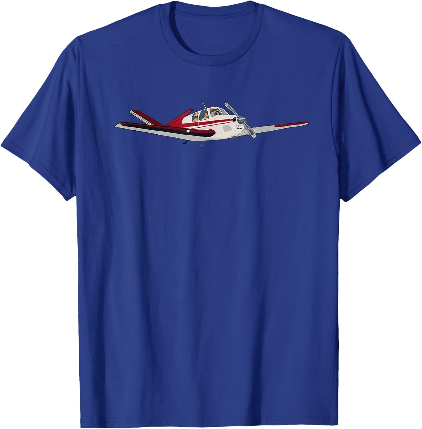 Bonanza 35 V-Tail Airplane Illustration T-Shirt - T-Shirt | Royal