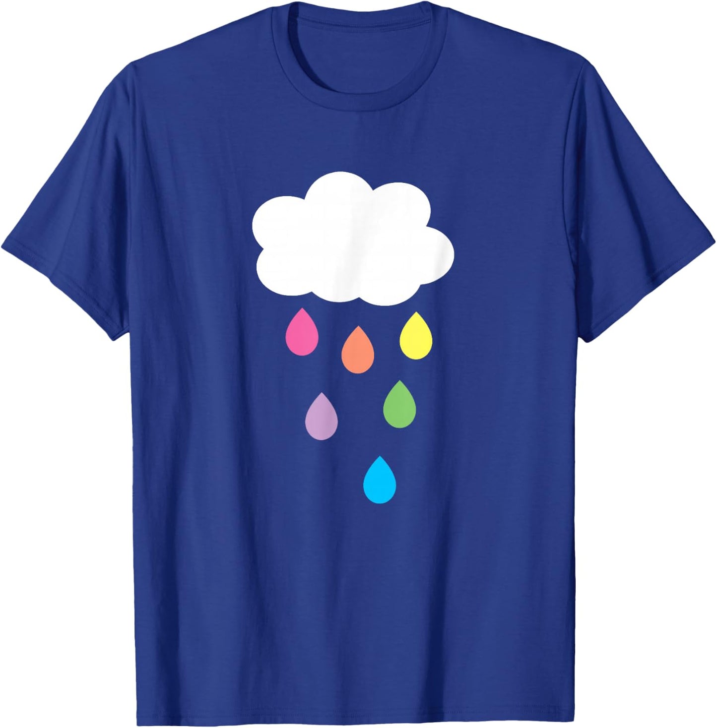 Cloud with Rainbow Raindrops T-Shirt - T-Shirt | Royal