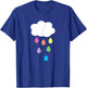 Cloud with Rainbow Raindrops T-Shirt - T-Shirt | Royal