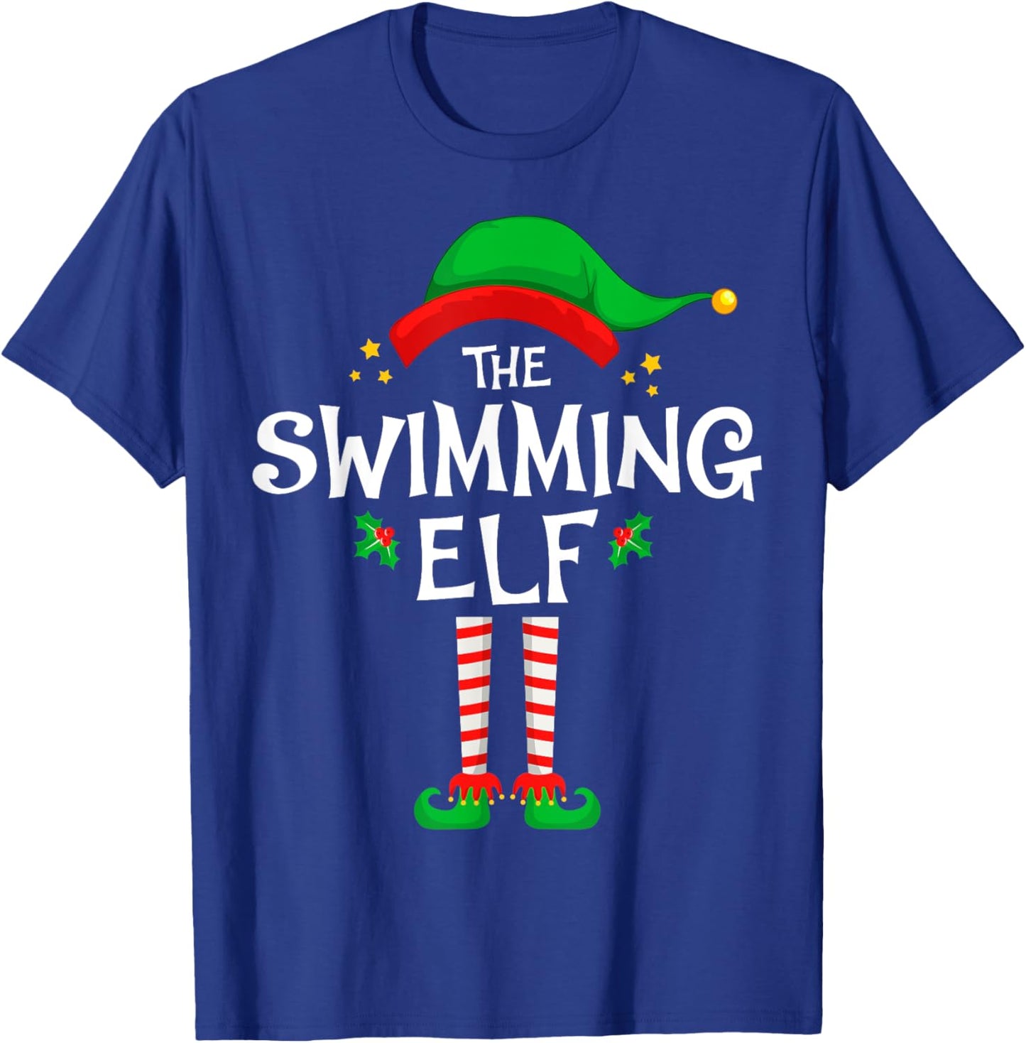 The Swimming Elf Christmas Family Matching Group T-Shirt - T-Shirt | Royal