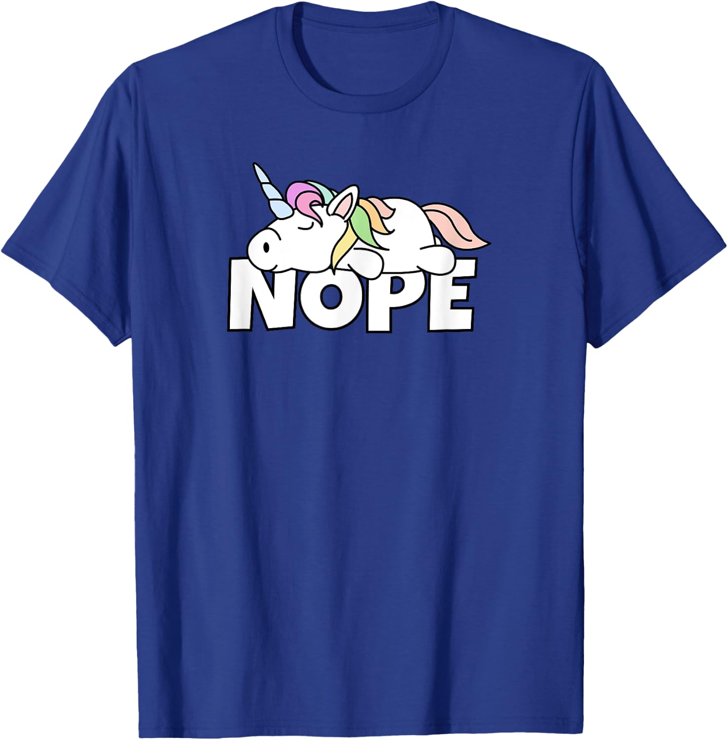 Lazy Unicorn Nope T-Shirt - T-Shirt | Royal