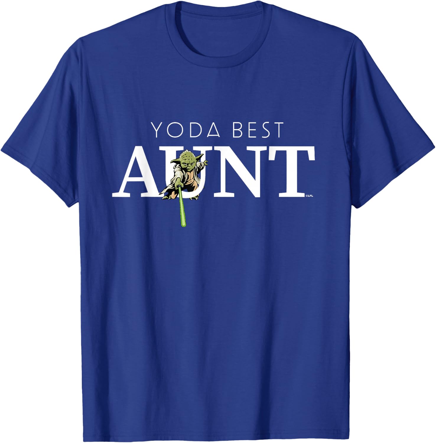 Star Wars Yoda Best Aunt Lightsaber Gift Family T-Shirt - T-Shirt | Royal