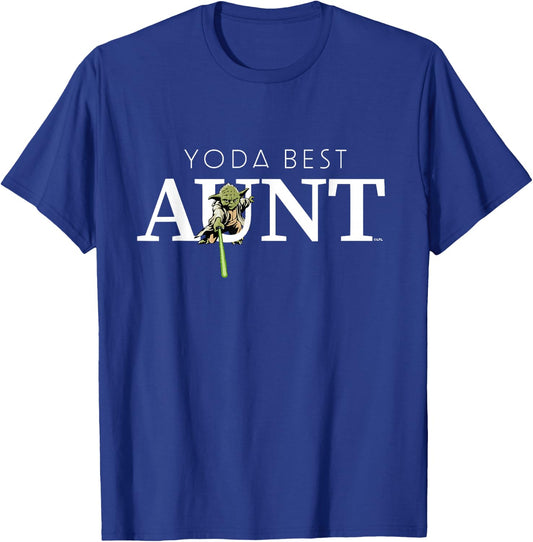 Star Wars Yoda Best Aunt Lightsaber Gift Family T-Shirt - T-Shirt | Royal