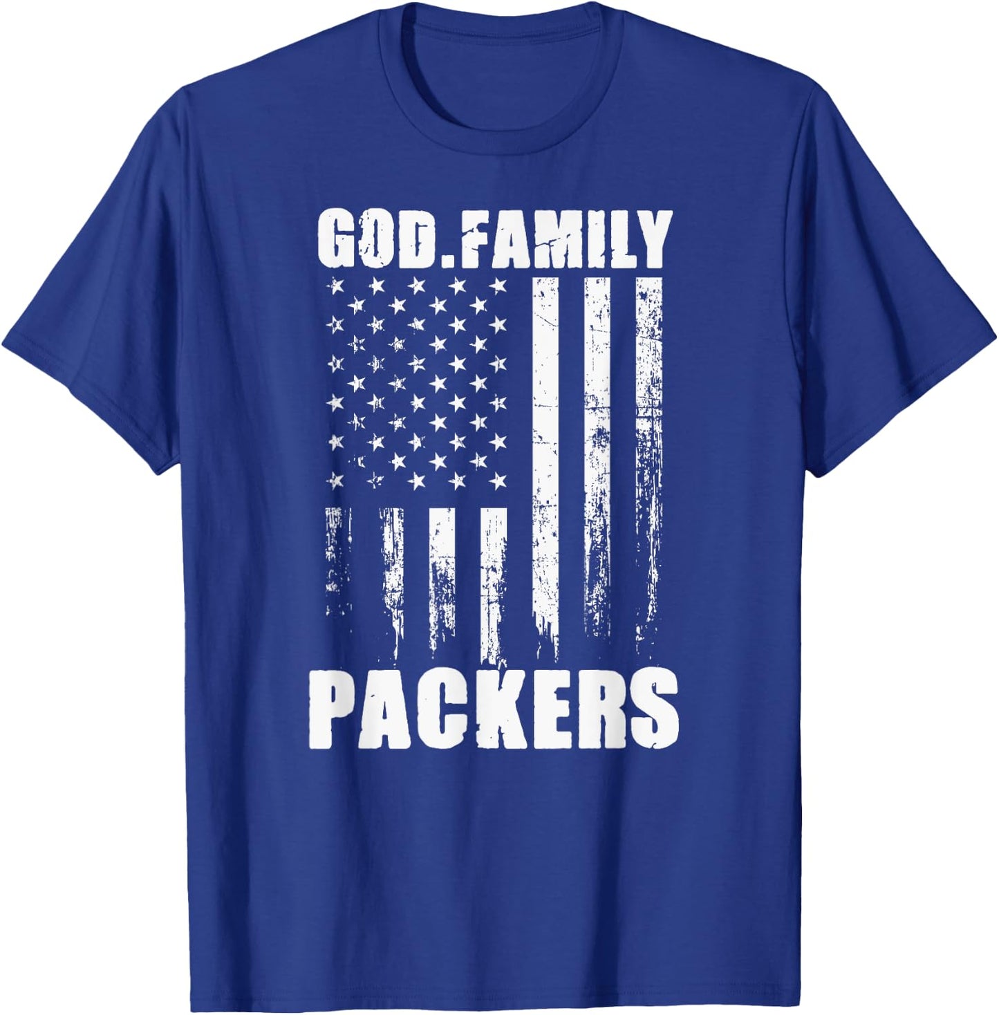 Austin Packers God. Family. Vintage USA Flag T-Shirt - T-Shirt | Royal
