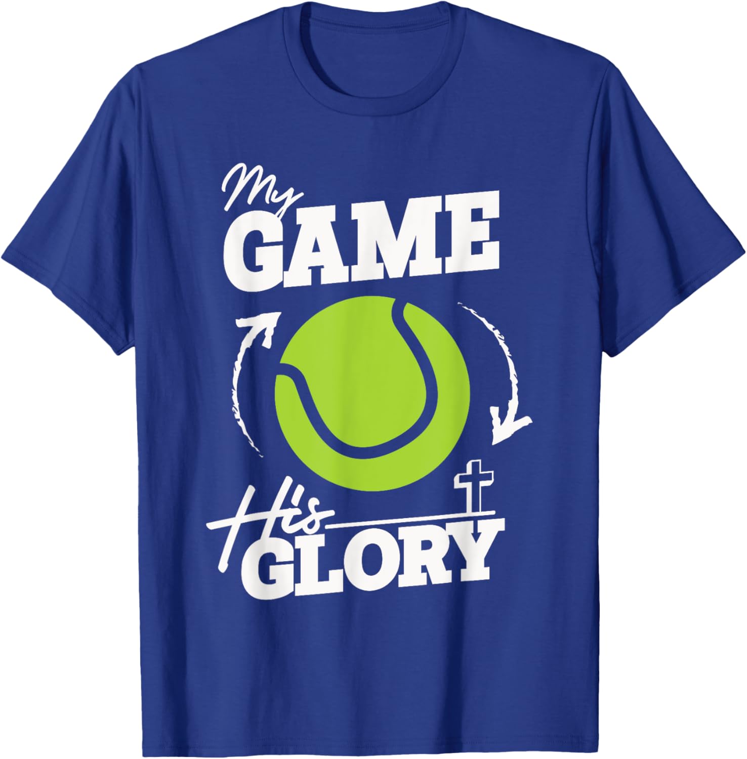 My Game His Glory - Teen Boy Christian Tennis T-Shirt - T-Shirt | Royal