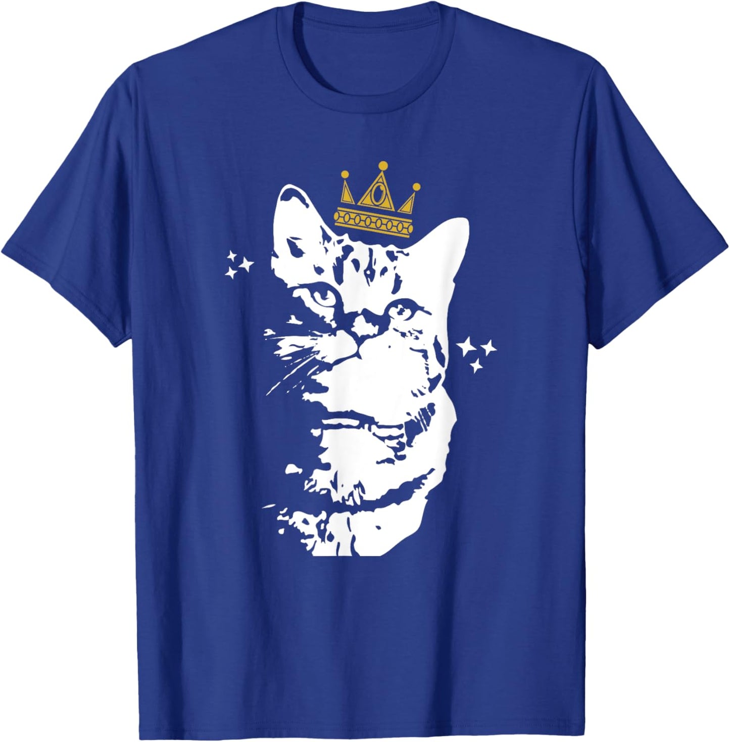 Cat Wearing Crown Funny Cat Lover Men Women Kids T-Shirt - T-Shirt | Royal