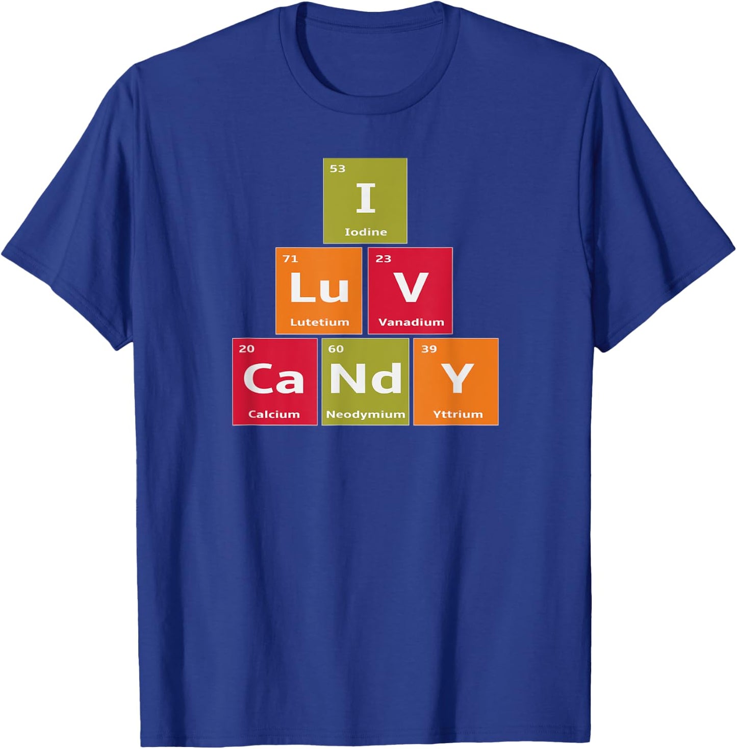 Periodic Elements of Candy Halloween Science Costume T-Shirt - T-Shirt | Royal