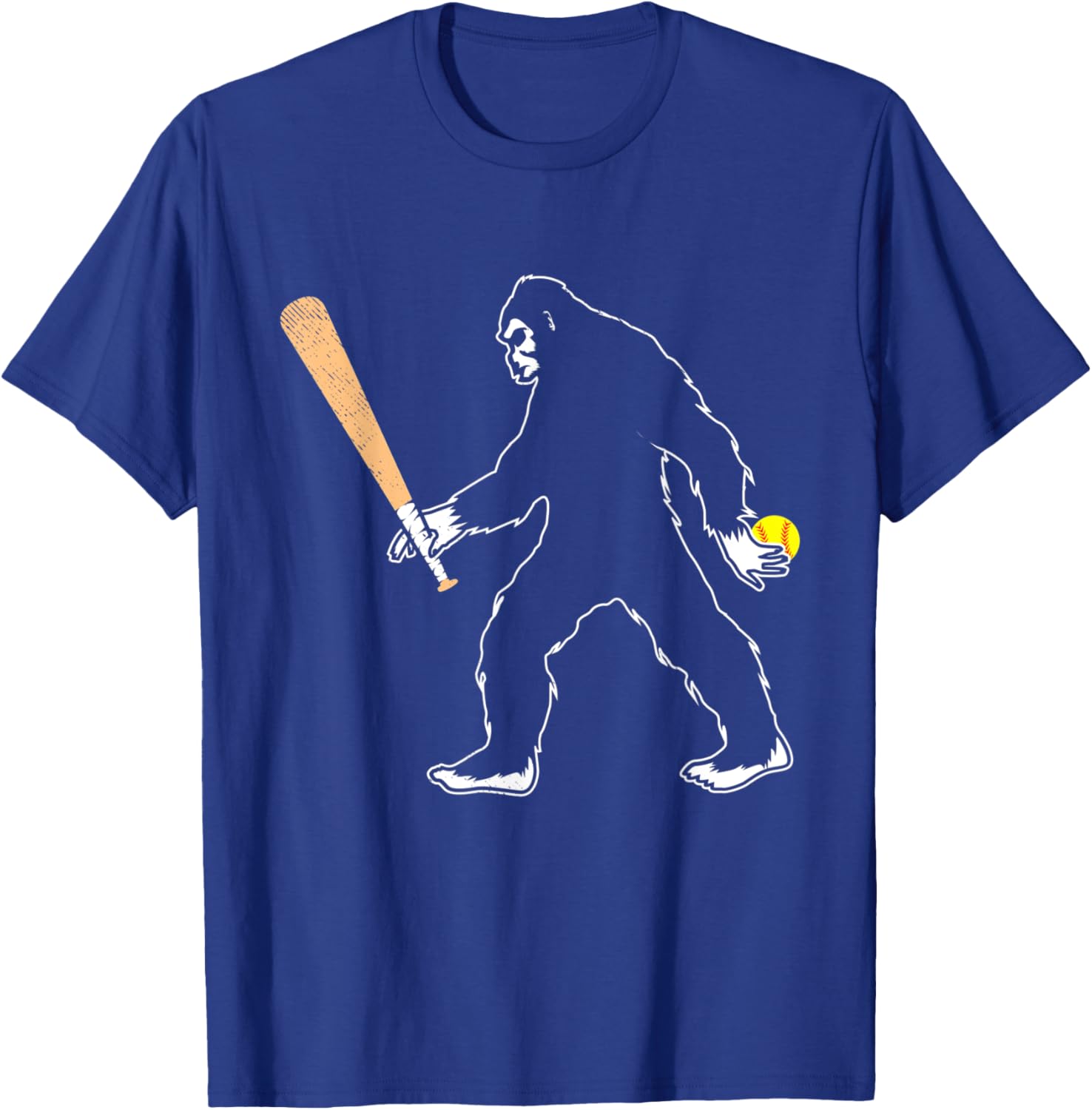 Softball funny bigfoot or sasquatch graphic theme T-Shirt - T-Shirt | Royal