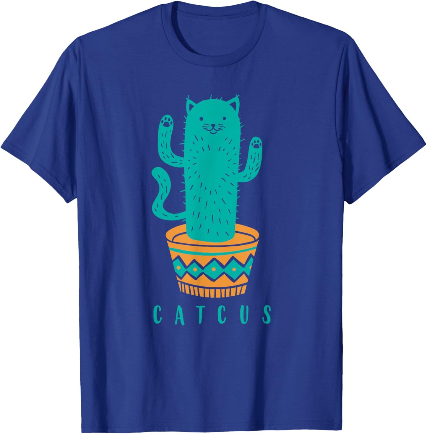 Catcus Funny Cat Cactus Women Girls Kids T-Shirt - T-Shirt | Royal