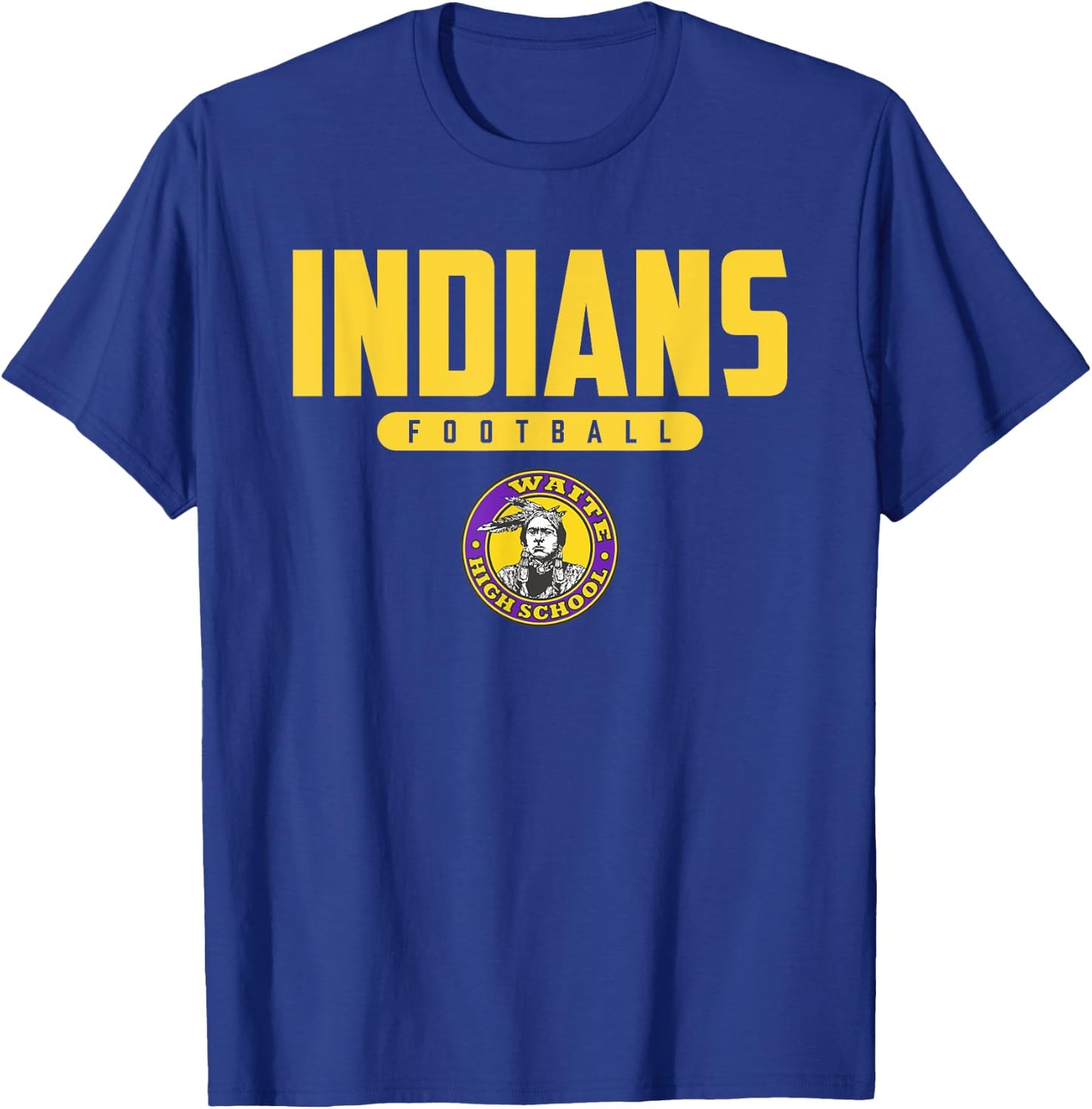 Morrison R Waite Indians Logo Football HS T-Shirt - T-Shirt | Royal