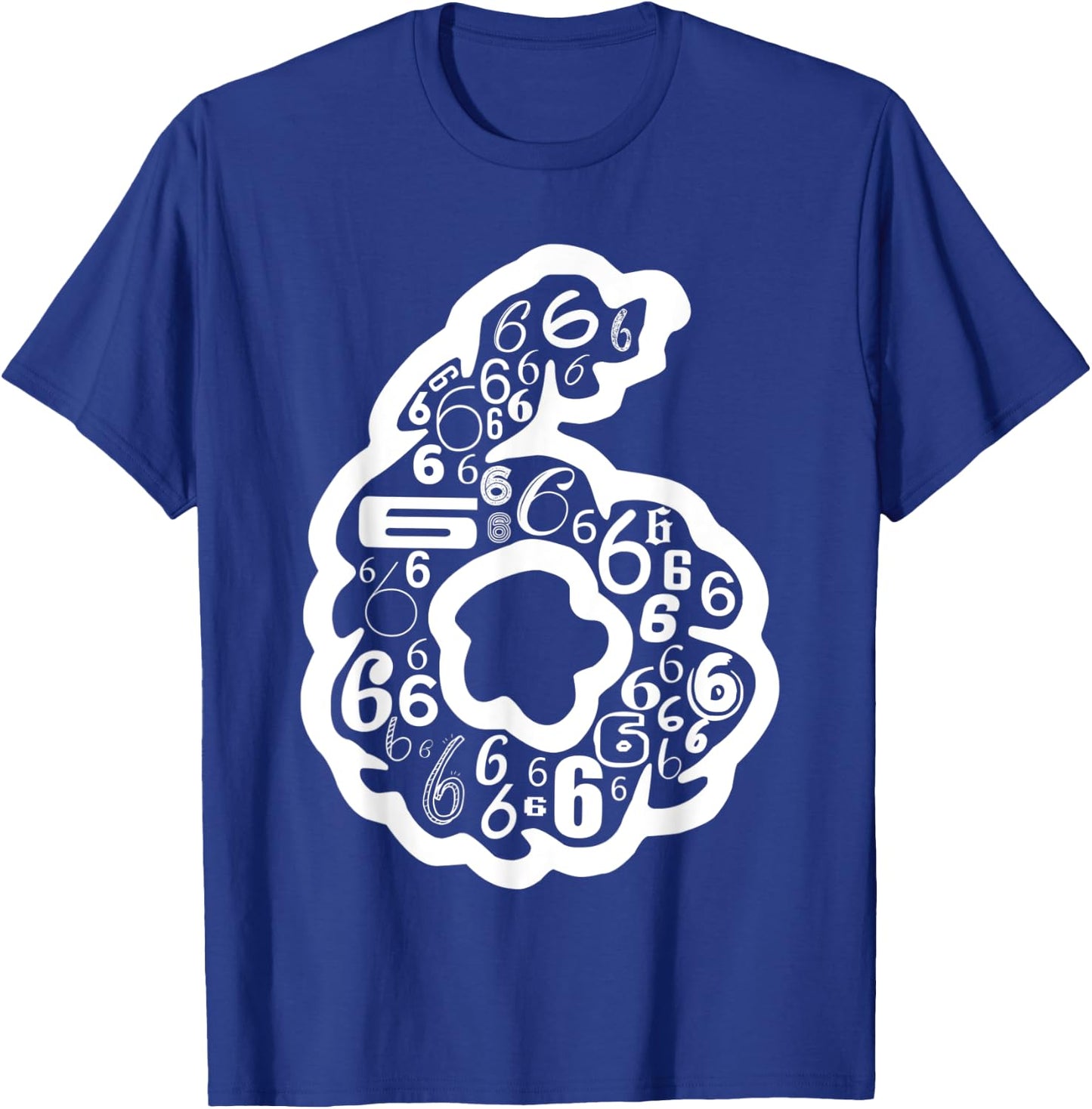 Number #6 | Team Sports Birthday 6 Year Old T-Shirt - T-Shirt | Royal