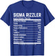 Sigma Rizzler Nutrition Facts Meme Rizz Internet Memes Gen Z T-Shirt - T-Shirt | Royal