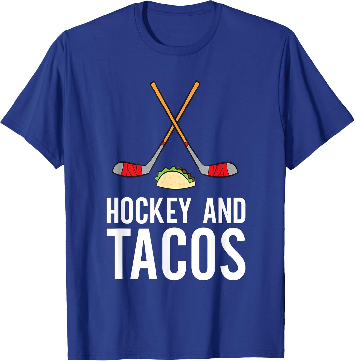 Funny Hockey Lover Gifts Funny Hockey Lover Hockey And Tacos Ice Hockey , Black, Small T-Shirt - T-Shirt | Royal