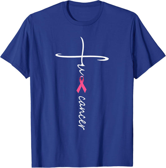 Funny Fuck Cancer Faith Breast Cancer Awareness T-Shirt - T-Shirt | Royal