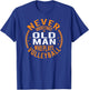 Never Underestimate An Old Man Who Plays Volleyball Funny T-Shirt - T-Shirt | Royal