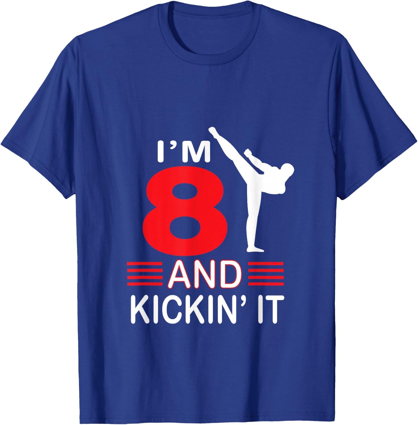8th Birthday Karate Gifts 8 Years Old Birthday Martial Arts Gift Boys Girls T-Shirt - T-Shirt | Royal