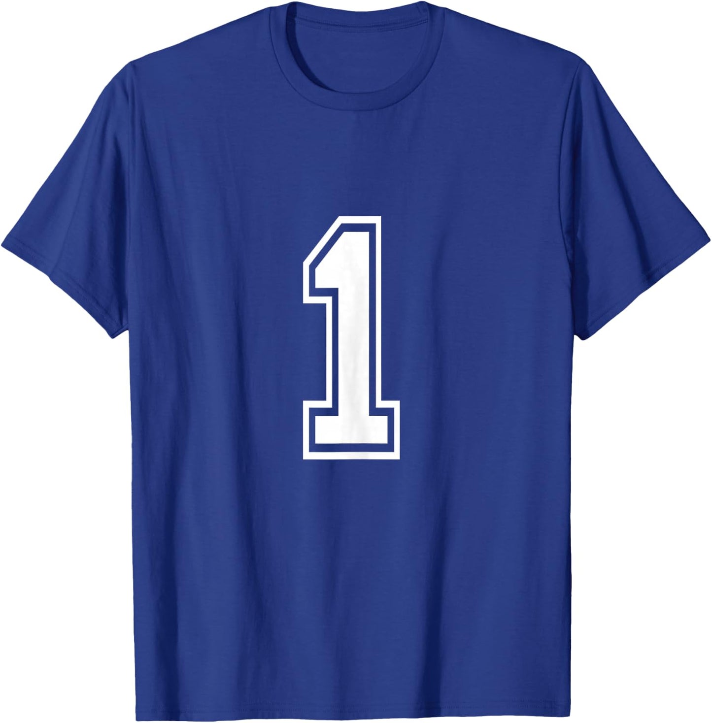 Number 1 Birthday Sports Player Team Numbered Jersey T-Shirt - T-Shirt | Royal