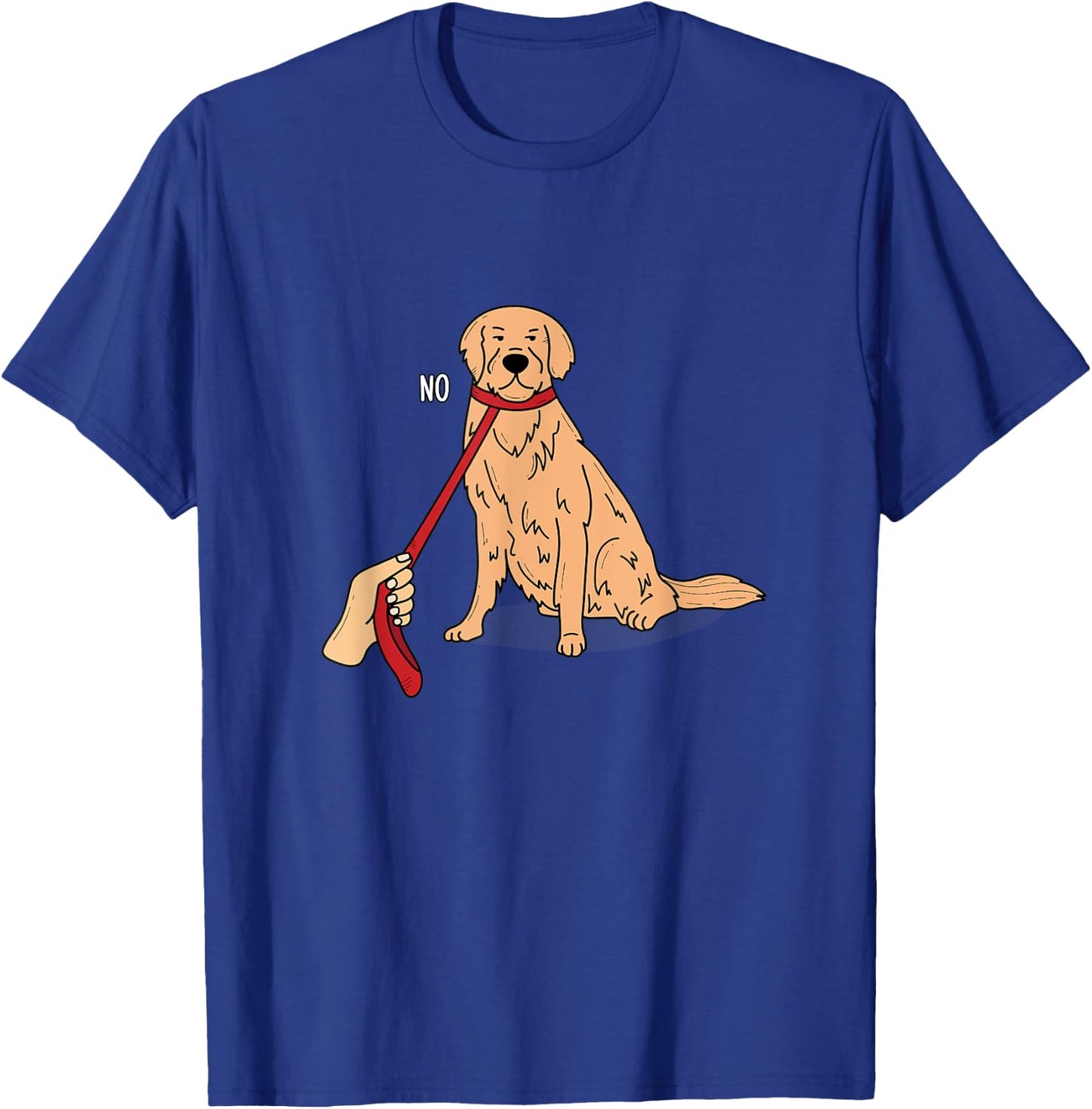 Funny Golden Retriever Cartoon style NO Design T-Shirt - T-Shirt | Royal