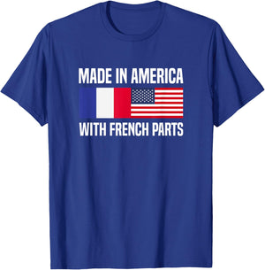 Made in America with French Parts French American T-Shirt - T-Shirt | Royal