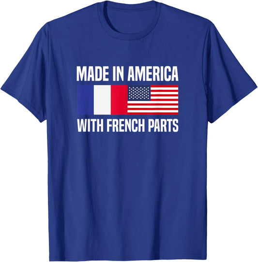 Made in America with French Parts French American T-Shirt - T-Shirt | Royal