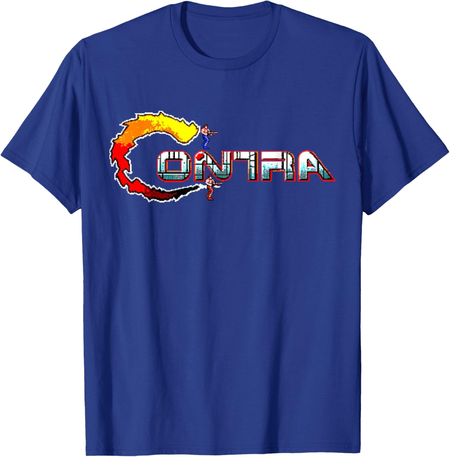 Contra Logo Retro Gamer Nostalgia Classic 8-Bit Revival T-Shirt - T-Shirt | Royal