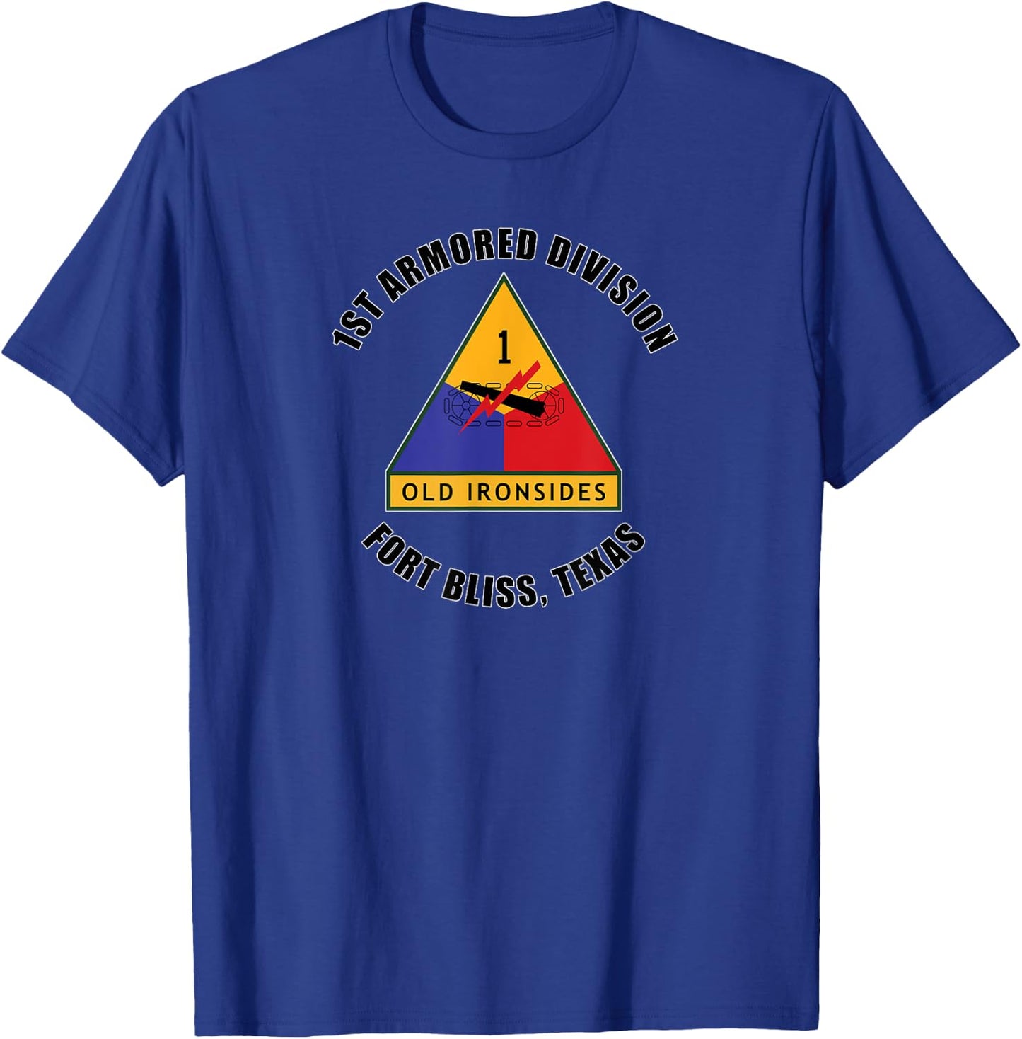 1st Armored Division Fort Bliss Texas Emblem Veteran Gift T-Shirt - T-Shirt | Royal