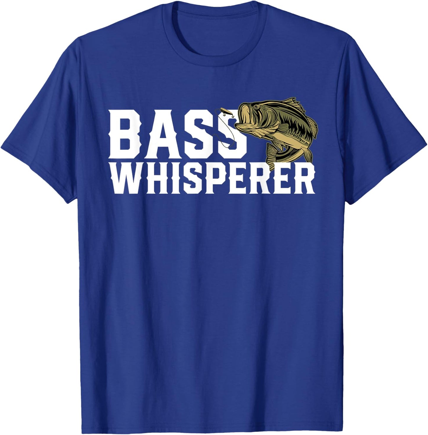 Bass Whisperer Funny Largemouth Fishing Gift Fisherman T-Shirt - T-Shirt | Royal