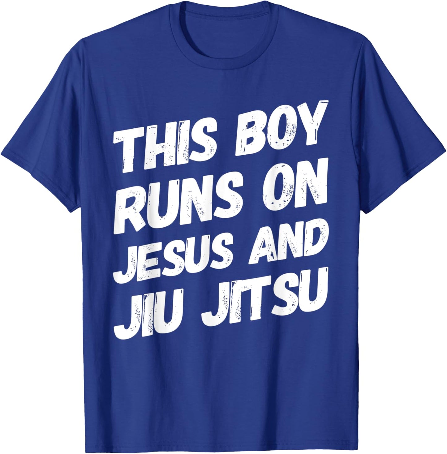 This Boy Runs On Jesus And Jiu Jitsu Christian Gift T-Shirt - T-Shirt | Royal