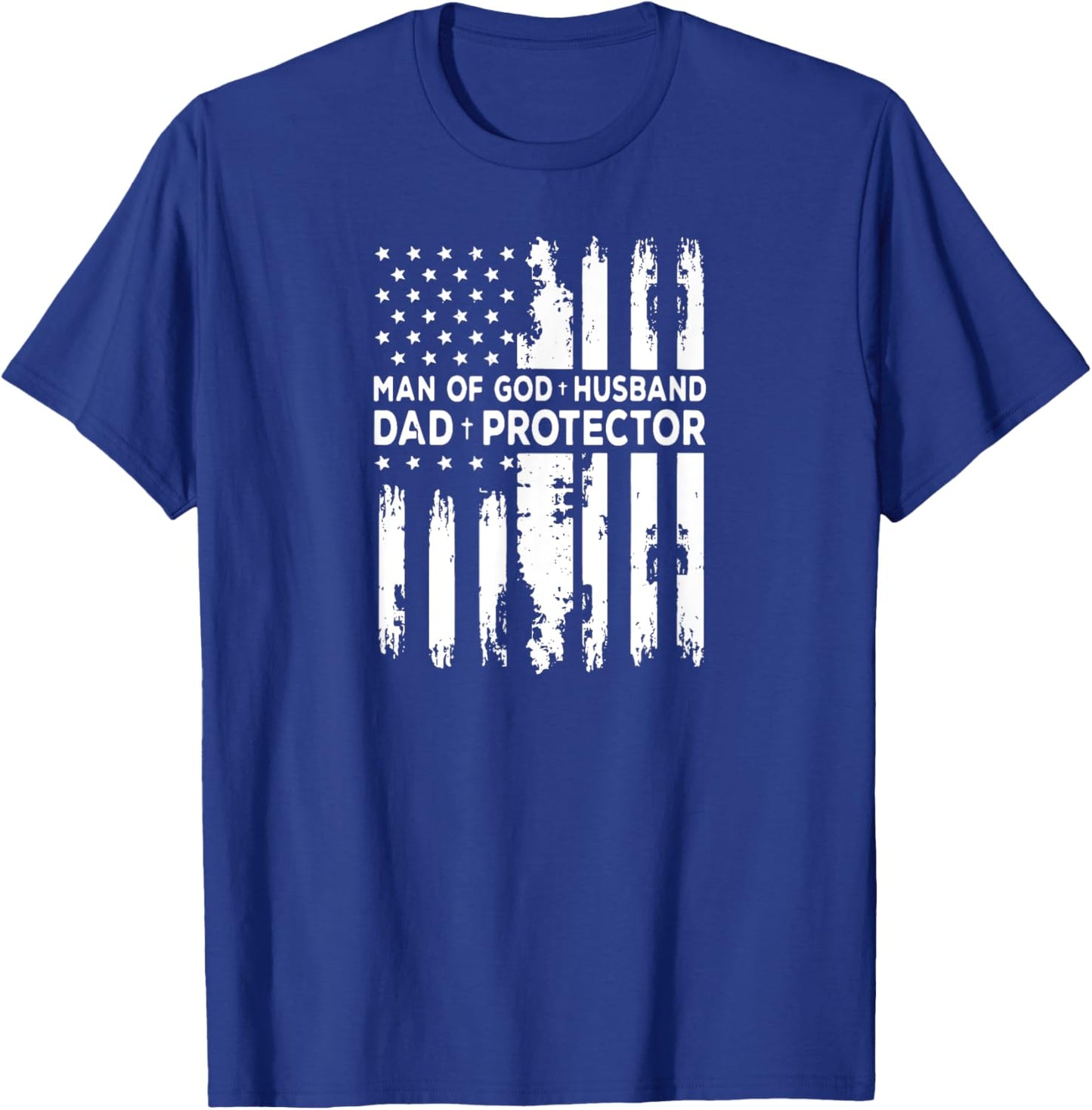 Jesus God Religious Man of God Husband Dad Protector T-Shirt - T-Shirt | Royal