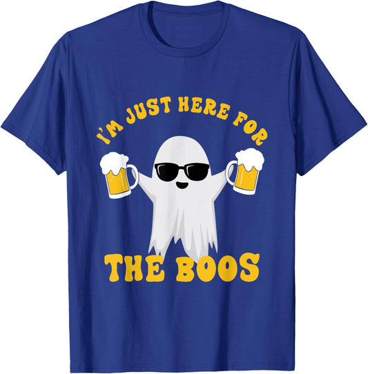 I’m Just Here For The Boos Funny Ghost Halloween Men Women T-Shirt - T-Shirt | Royal