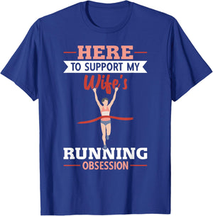 Half Marathon Running Here To Support My Wife Half Marathon T-Shirt - T-Shirt | Royal