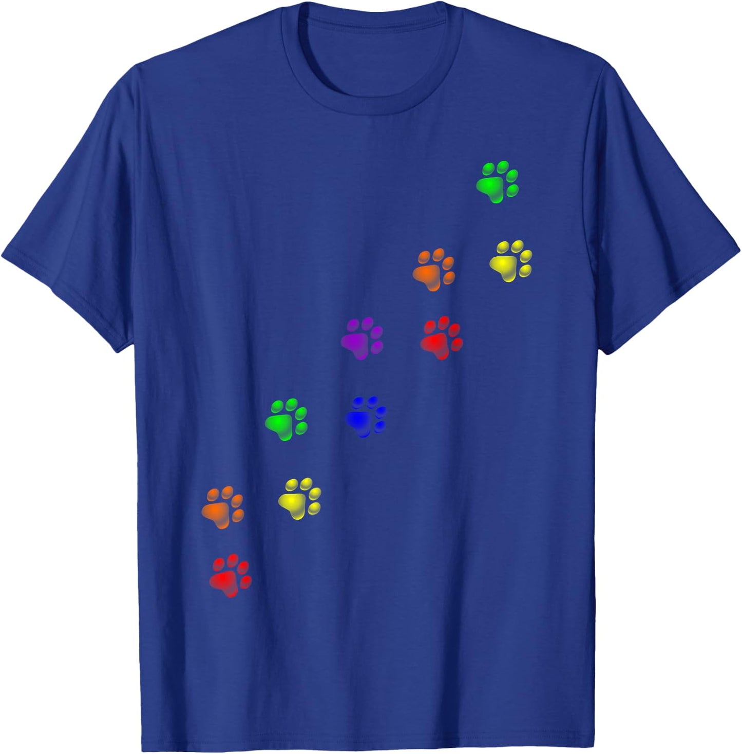 Rainbow Paw Prints Gay Pride Pet Dog Cat Owner Lover Men Women T-Shirt - T-Shirt | Royal