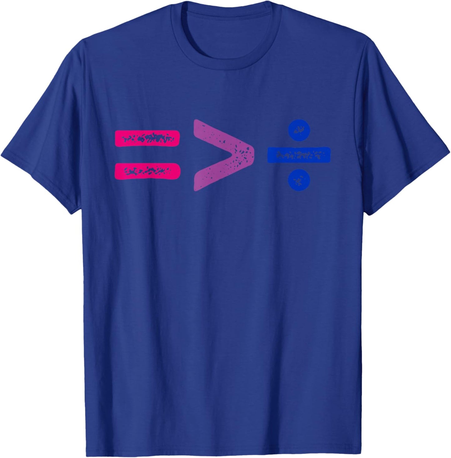 Equality Is Greater Than Division Simple Equation Bisexual T-Shirt - T-Shirt | Royal