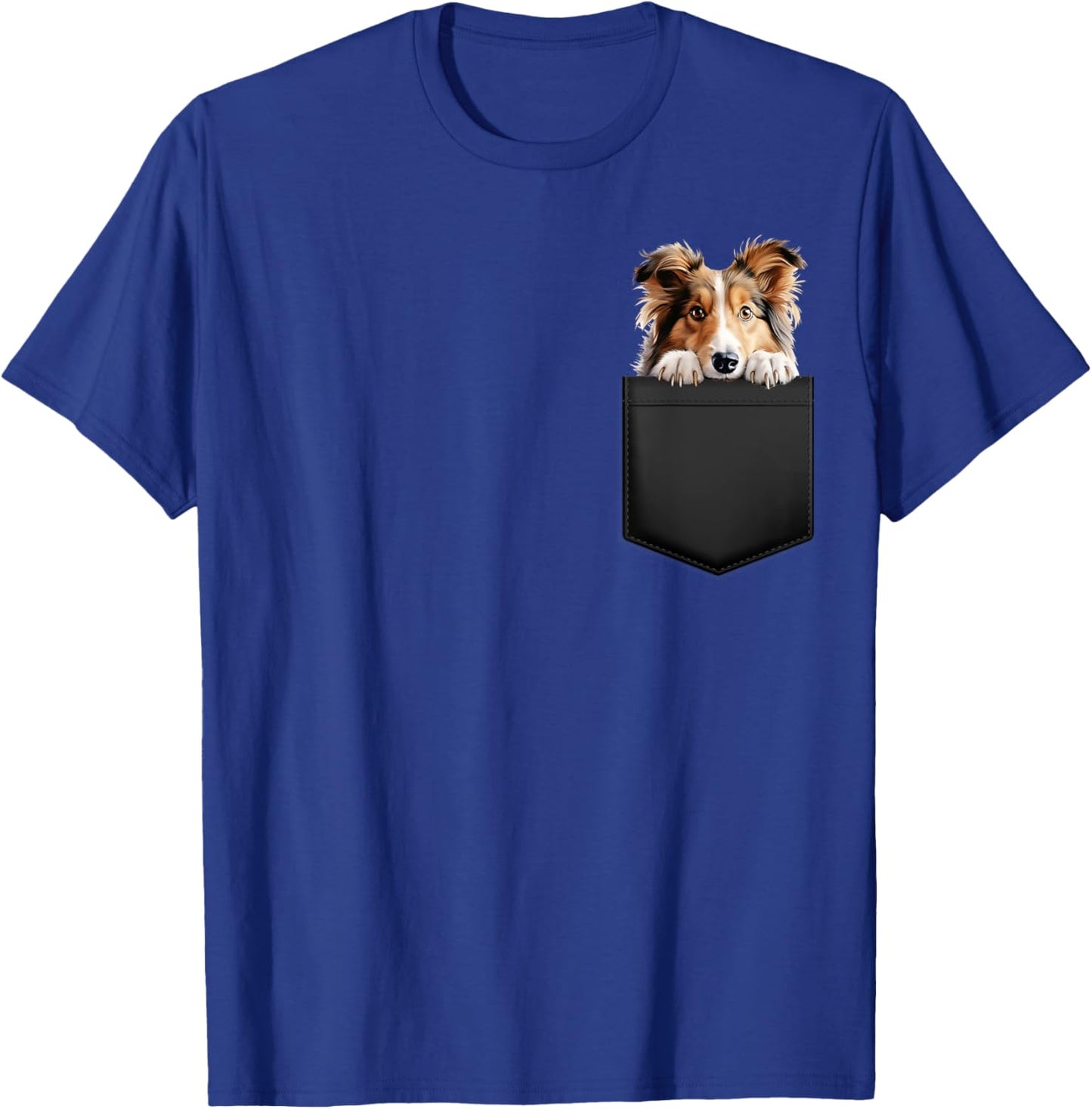 Shetland Sheepdog in Pocket Funny Dog Lover T-Shirt - T-Shirt | Royal