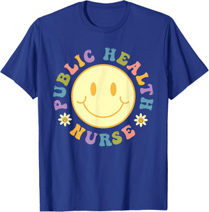 Public Health Nurse Shirt Women Groovy Public Health Nursing T-Shirt - T-Shirt | Royal
