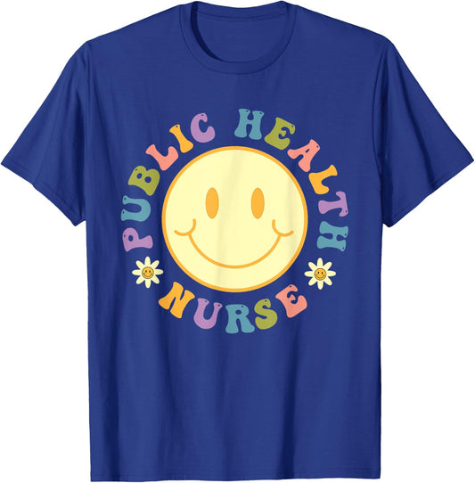 Public Health Nurse Shirt Women Groovy Public Health Nursing T-Shirt - T-Shirt | Royal