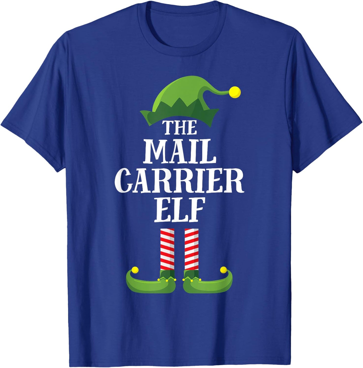 Mail Carrier Elf Matching Family Group Christmas Party PJ T-Shirt - T-Shirt | Royal