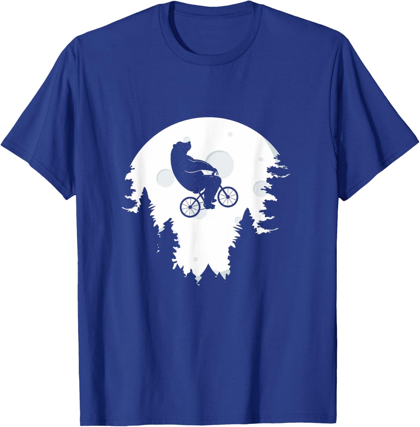 Funny Bear Cycling Mountain Bike Moon Bicycle T-Shirt - T-Shirt | Royal