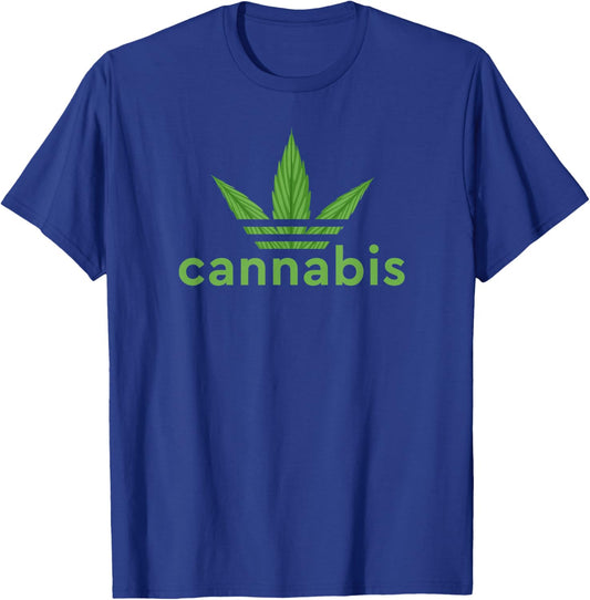 Cannabis Leaf Sport Design T-Shirt - T-Shirt | Royal