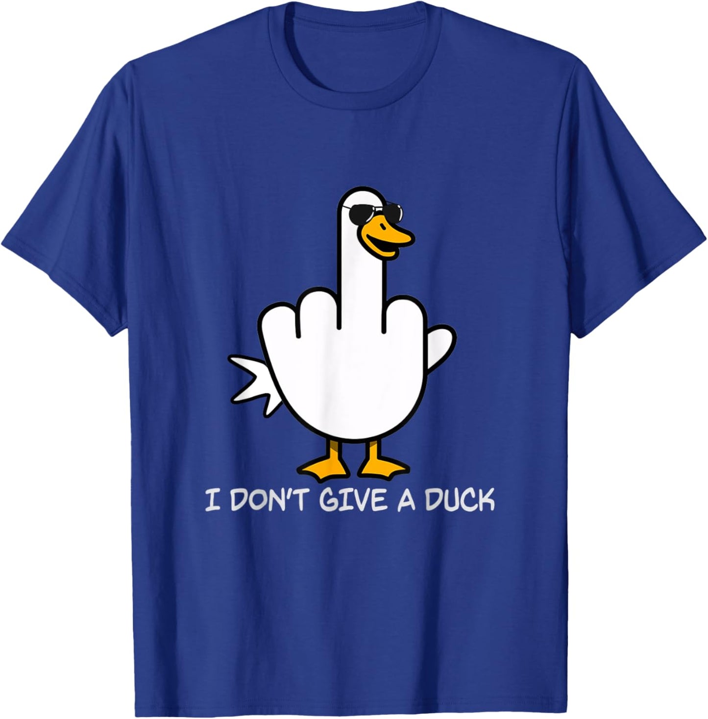 Duck You! Funny Duck With Middle Finger Saying T-Shirt - T-Shirt | Royal
