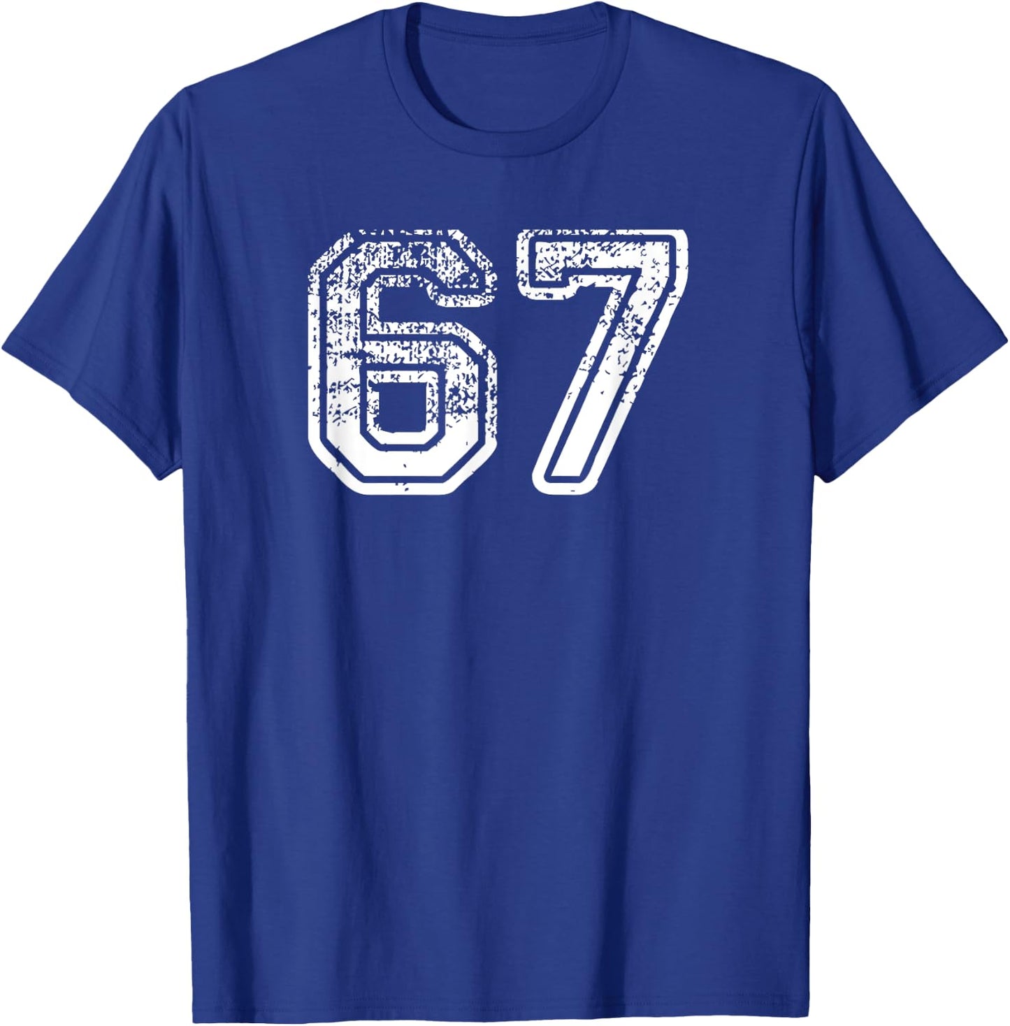 Number 67 Shirt Baseball Football Soccer Birthday T-Shirt - T-Shirt | Royal