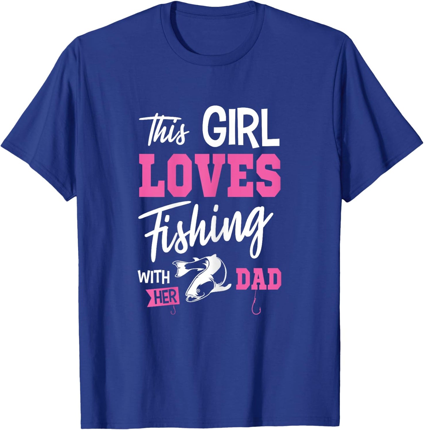Daughter fishing with dad angler Father's Day Angel Fishing T-Shirt - T-Shirt | Royal