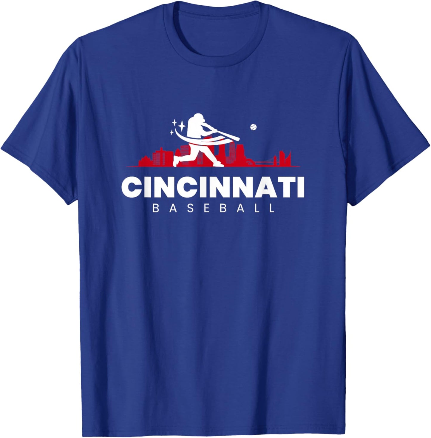 Cincinnati Baseball Vintage Minimalist Retro Baseball Lover T-Shirt - T-Shirt | Royal