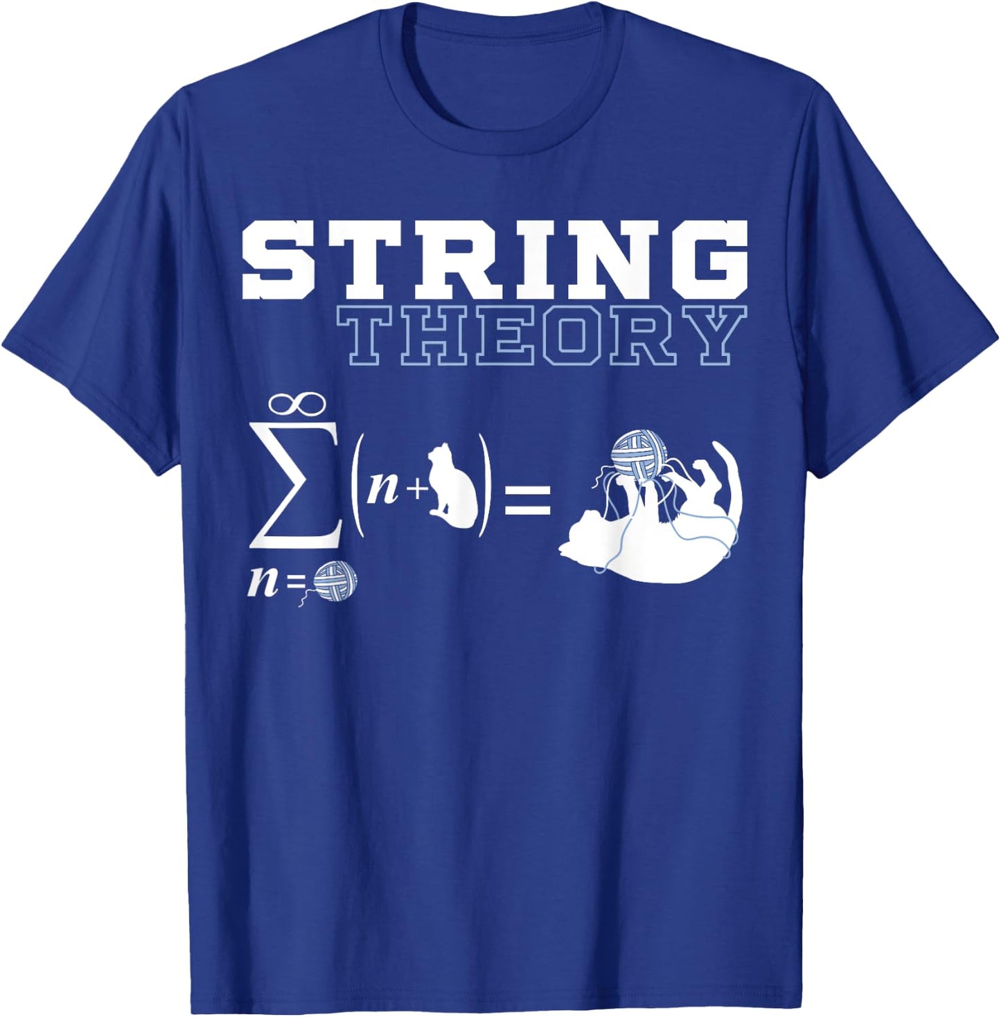 Funny Cat | Yarn | String Theory Men Women T-Shirt - T-Shirt | Royal