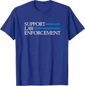 Support Law Enforcement Blue Police Line Lives Matter T-Shirt - T-Shirt | Royal