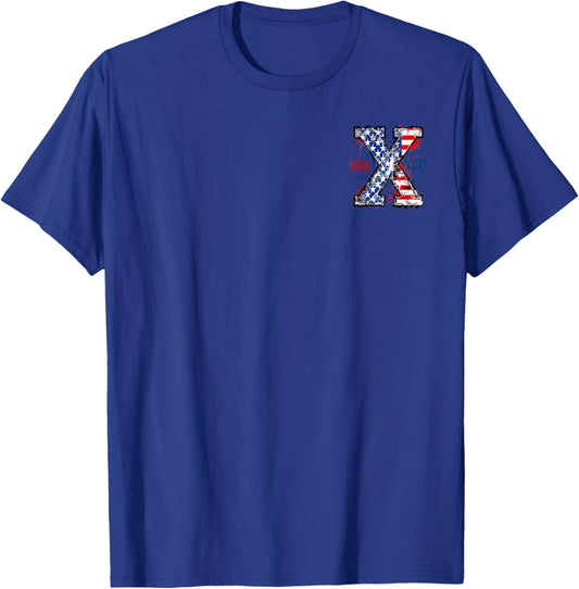 Generation-X Gen-X Retro Style 4th Of July (Two Sides) T-Shirt - T-Shirt | Royal