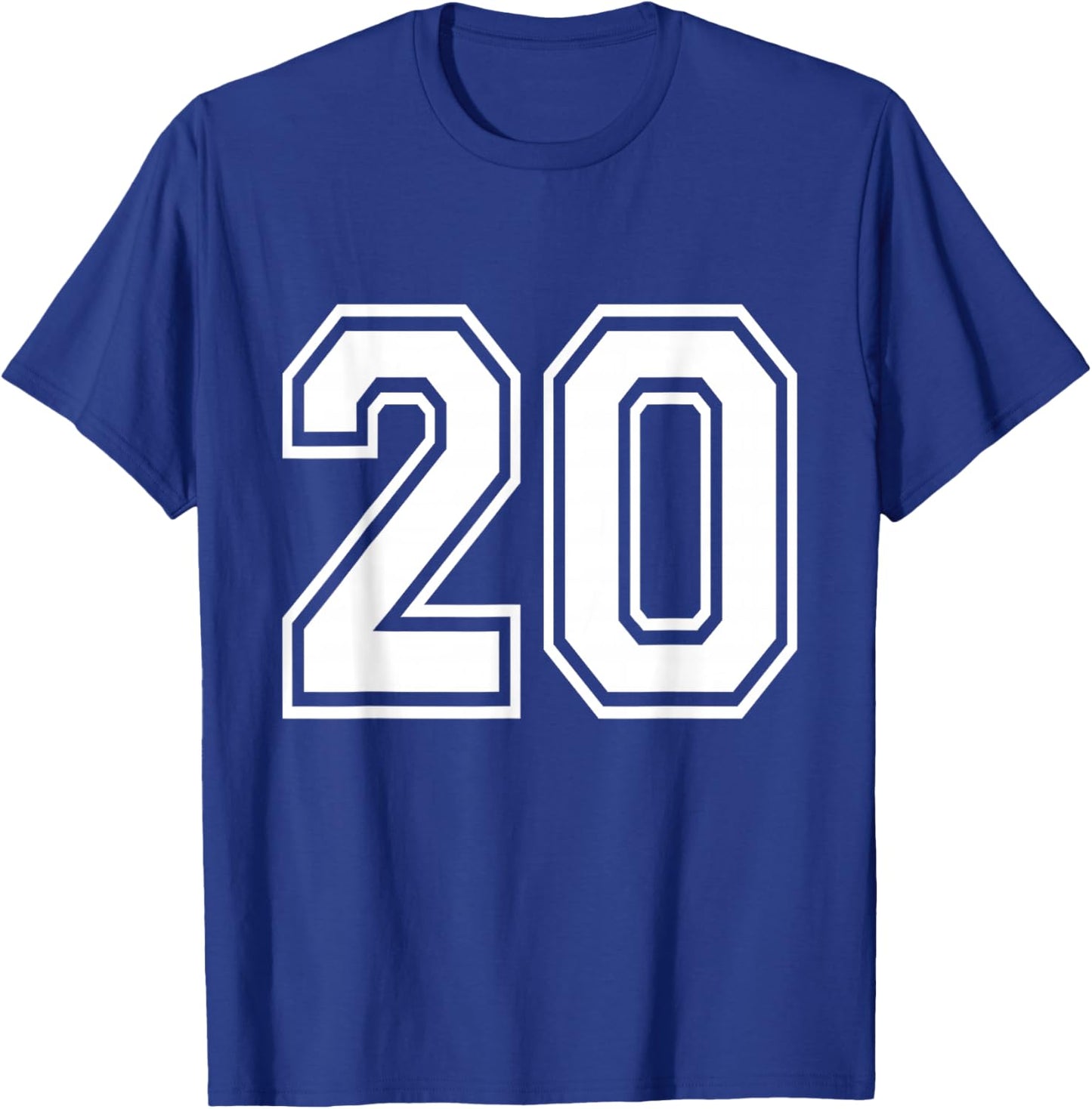 Number 20 Varsity Sports Team Jersey 20th Birthday 20 Years T-Shirt - T-Shirt | Royal